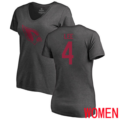 Arizona Cardinals Ash Women Andy Lee One Color NFL Football #4 T Shirt->nfl t-shirts->Sports Accessory
